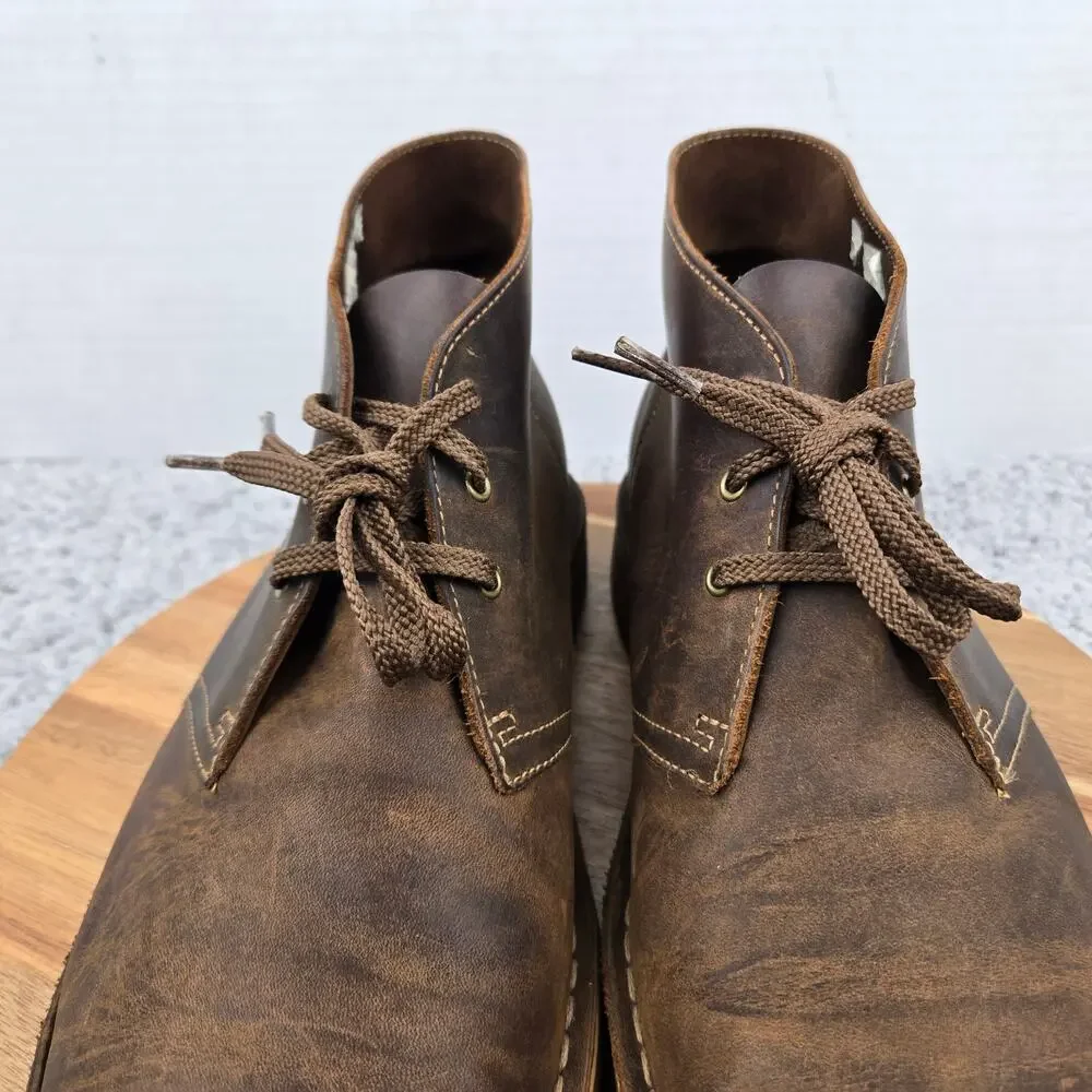 Clarks Mens 11.5M Bushacre 2 Brown Leather Distressed Daily Desert Chukka Boot